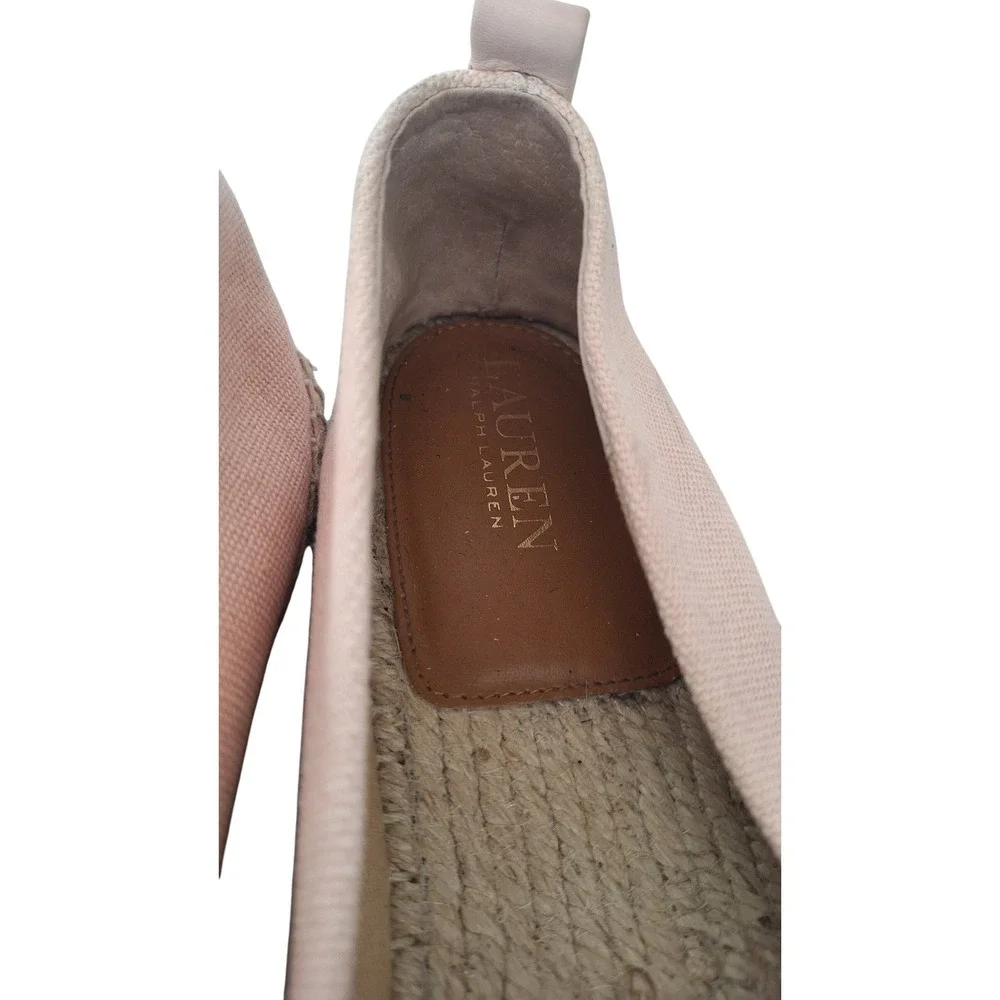 Lauren Ralph Lauren Espadrille Women‎ US 10 Caylee Canvas Flat Natural pink
